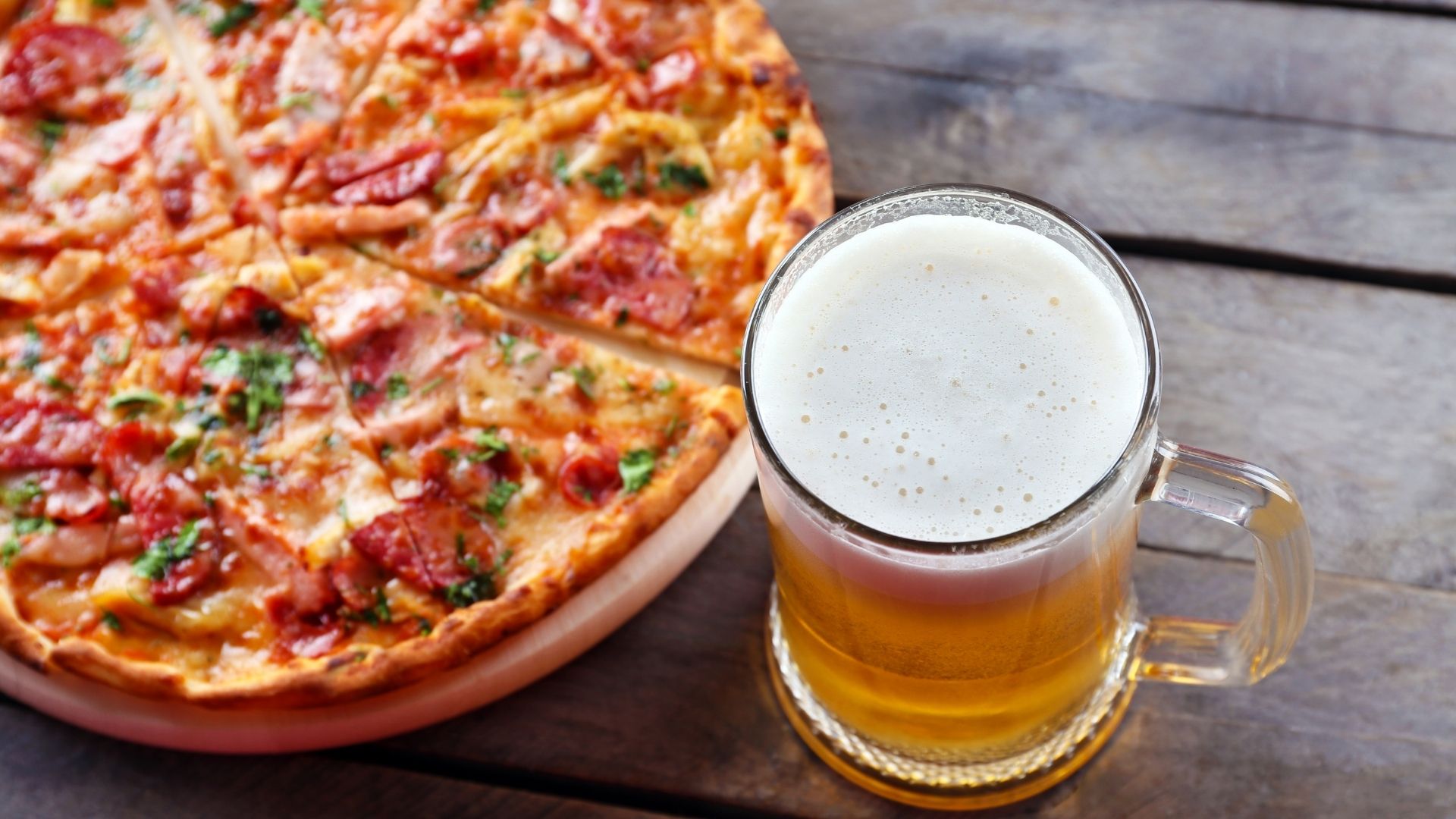 beer and pizza